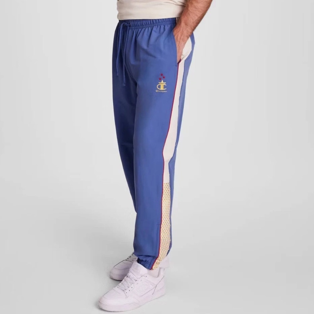 Champion Men’s Blue Track Pants with Side Stripe sz Small NWT